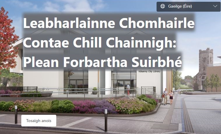 Suirbhé poiblí ar phlean forbartha na Leabharlainne