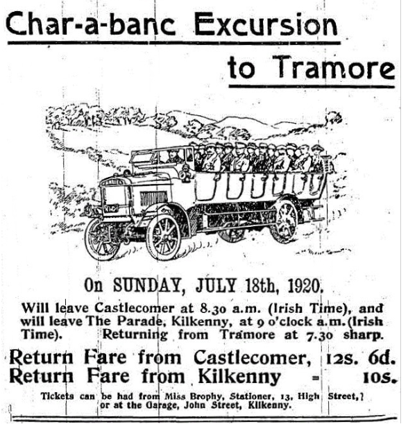 Viagem de ônibus para Tramore --- Summer-1920-Kilkenny-People