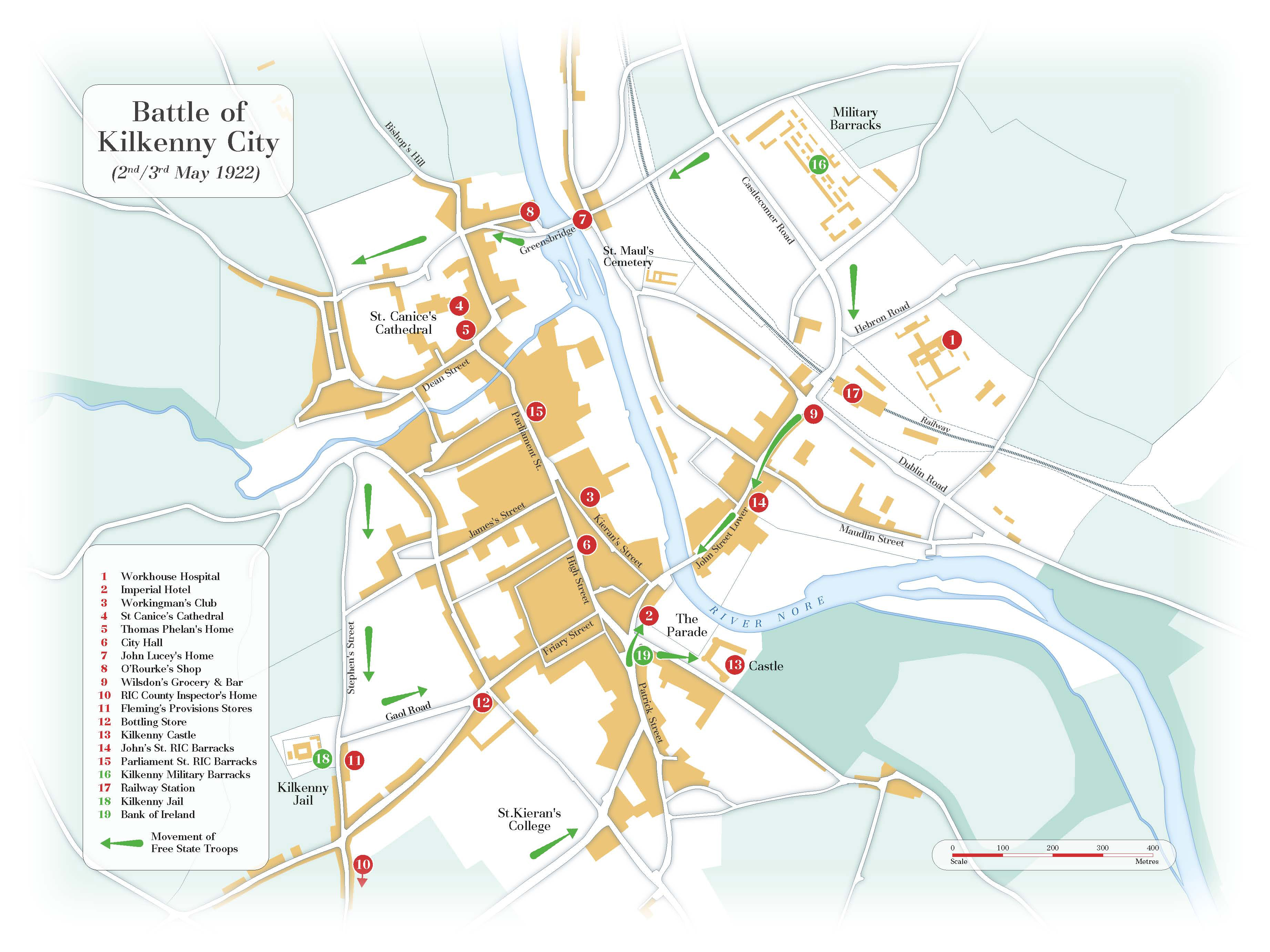 1922---Battaglia-di-kilkenny-mappa-Foto