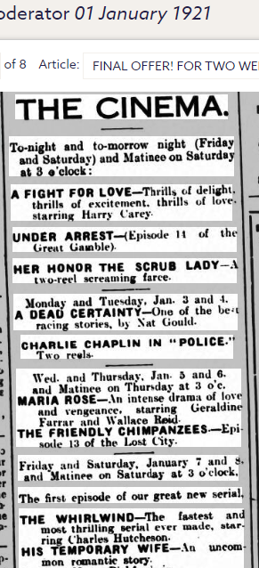 1 января 1921 г. ----- Cinema-Times-in-Kilkenny---Новогодняя неделя
