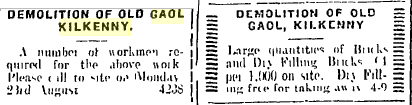 Nojaukšanas-sludinājumi par-Kilkenny-Jail---aug-Sep-1948